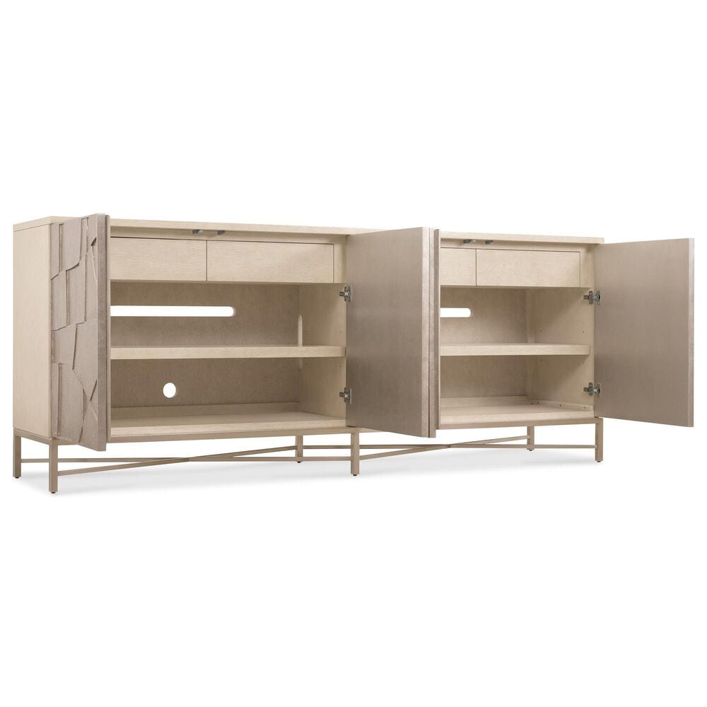 Hooker Furniture Westwood 90&quot; Credenza in Polished Limestone and Silver, , large