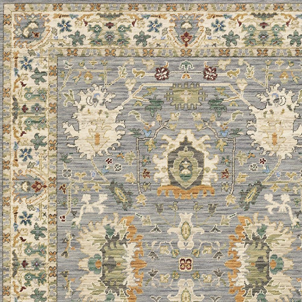 Oriental Weavers Lucca Oriental Border 2&#39;6&quot; x 12&#39; Blue Runner, , large