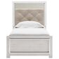 Ashley Altyra Twin Panel Bed in White with LED Headboard, , large