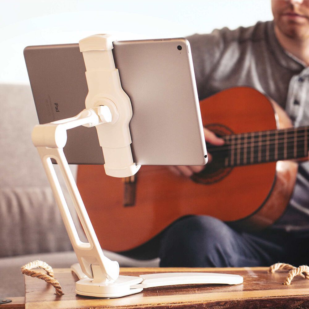 Kanto Universal Phone and Tablet Stand with Extended Arm and Mounting Brackets in White, , large
