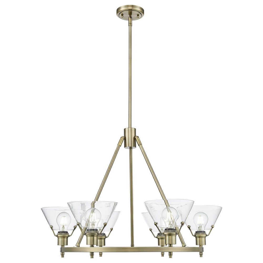 Golden Lighting Orwell 6-Light Chandelier with Clear Glass Shade in Aged Brass, , large