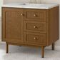 James Martin Laurent 36" Single Bathroom Vanity in Honey Oak with 3 cm Ethereal Noctis Silestone Top and Rectangular Sink, , large