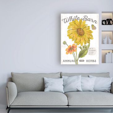Timberlake Sue Schlabach "White Barn Flowers I" 19" x 14" Canvas Art, , large