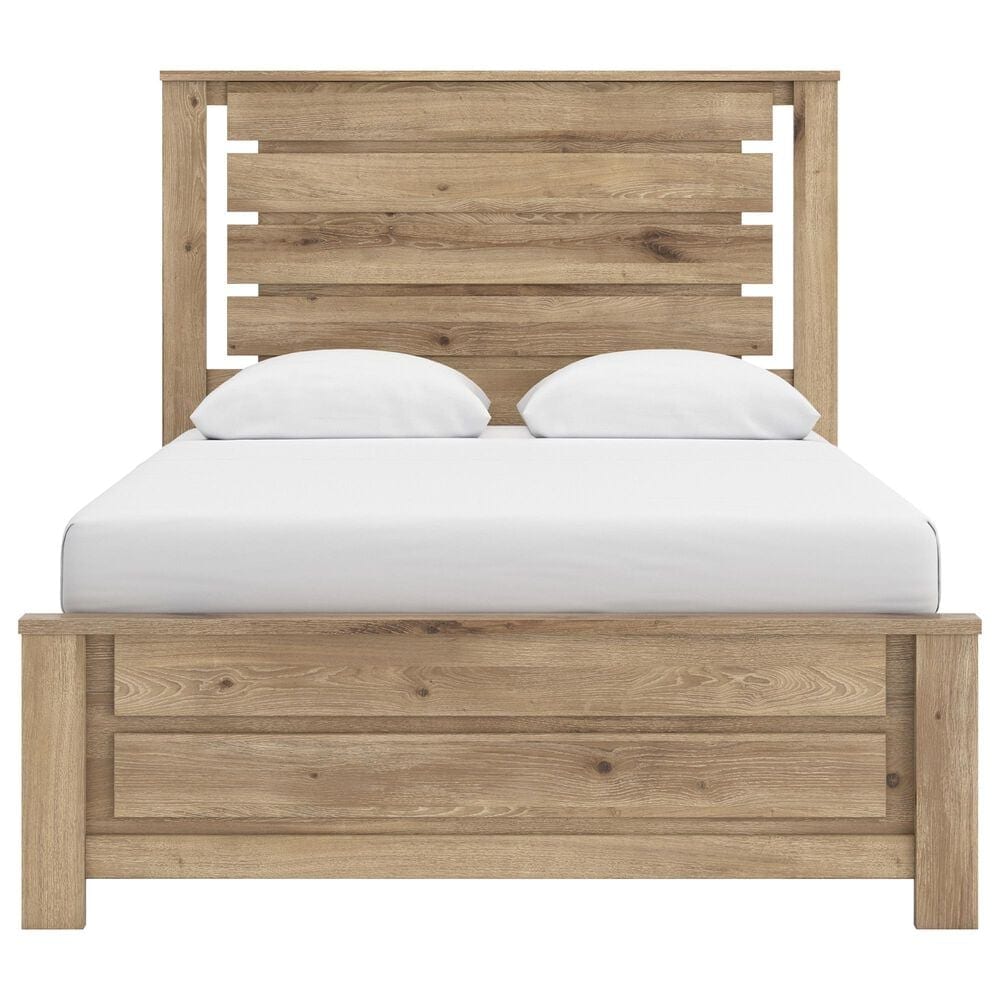 Ashley Brozmont 4 Piece Queen Panel Bedroom Set in Natural Brown, , large