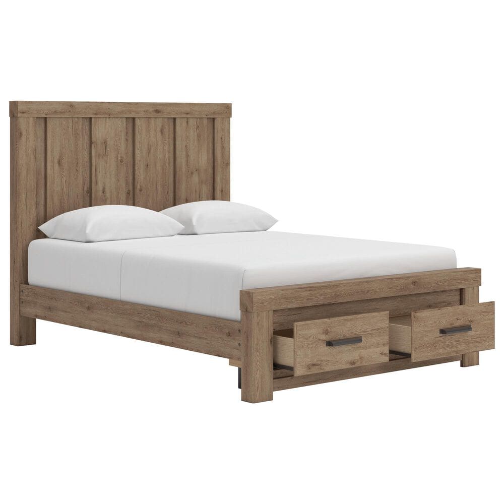 Ashley QUEEN PANEL STORAGE BED WITH DRESSER AND NIGHTSTAND, , large