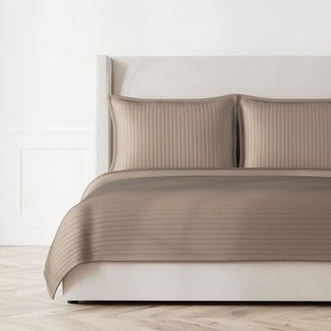 Ann Gish Channel Quilted Charmeuse King Coverlet in Metal, , large