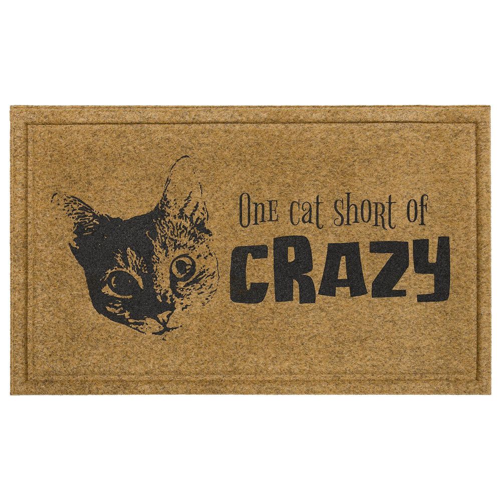 Karastan Bristol Cat Crazy 1"6" x 2"6" Natural Door Mat, , large