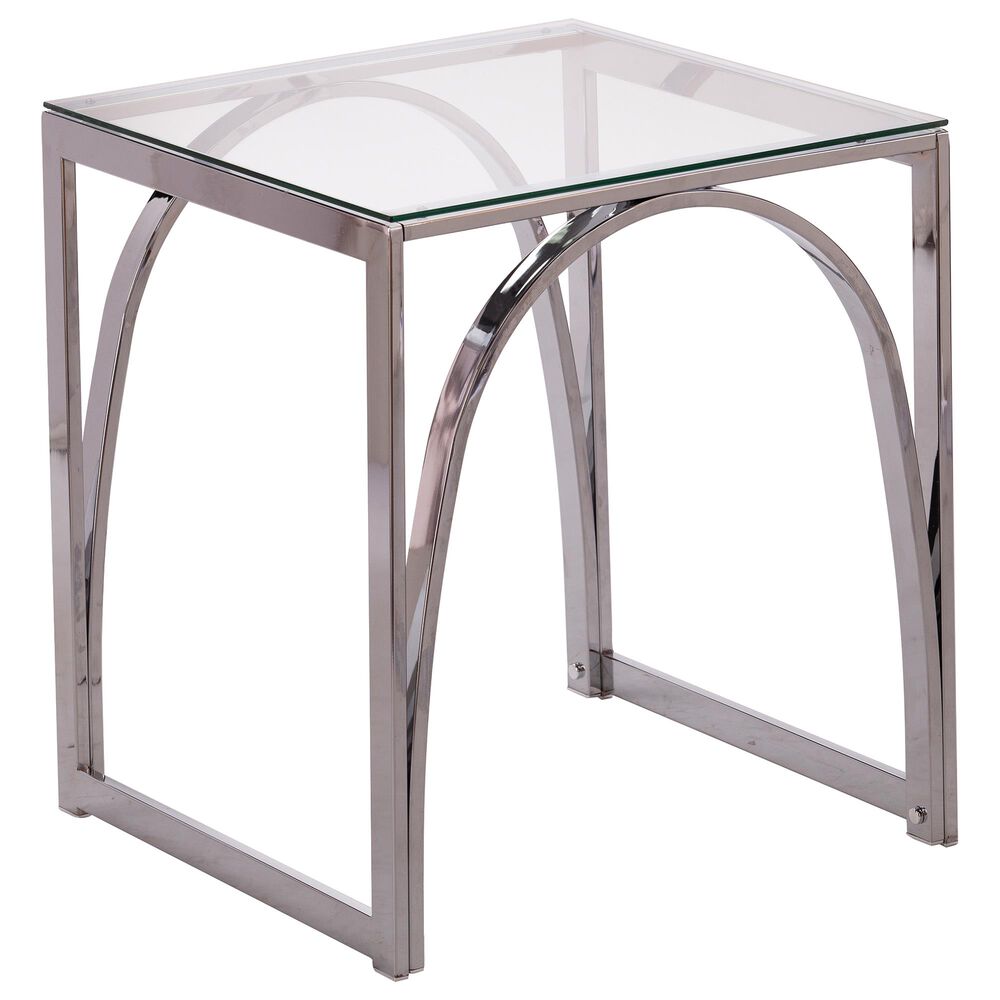 Southern Enterprises Stevenly End Table in Chrome, , large