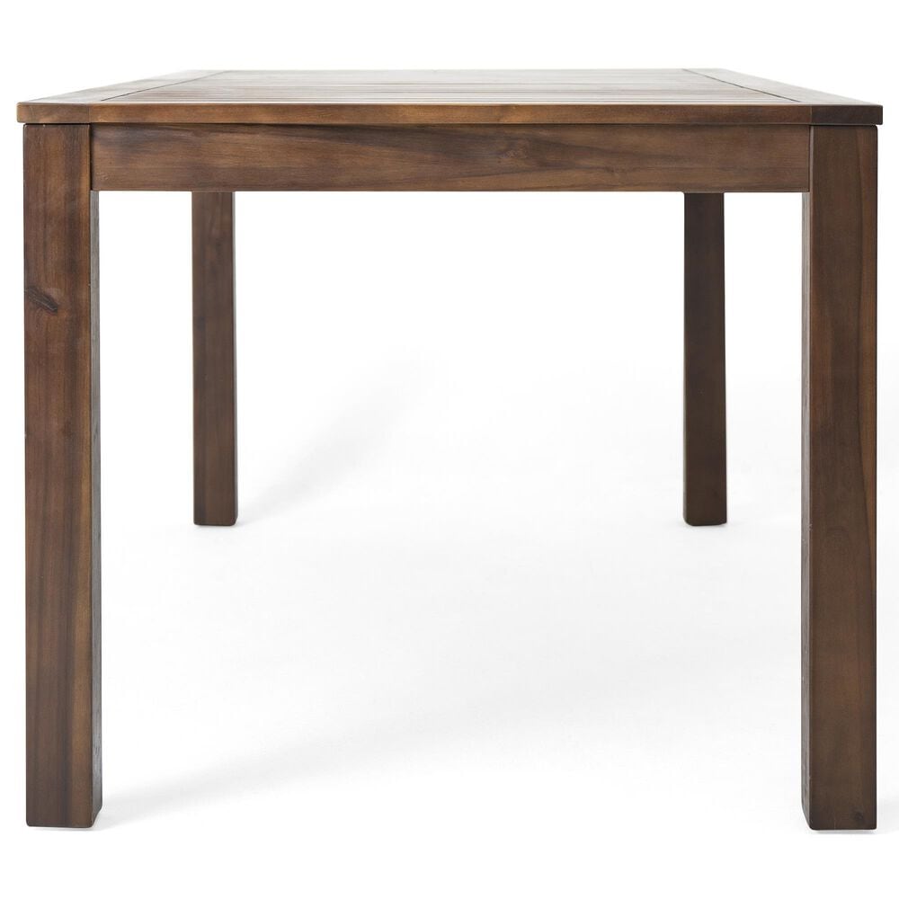 Hearth and Haven Outdoor 69 Inch Acacia Wood Dining Table with Square Legs in Dark Brown, , large