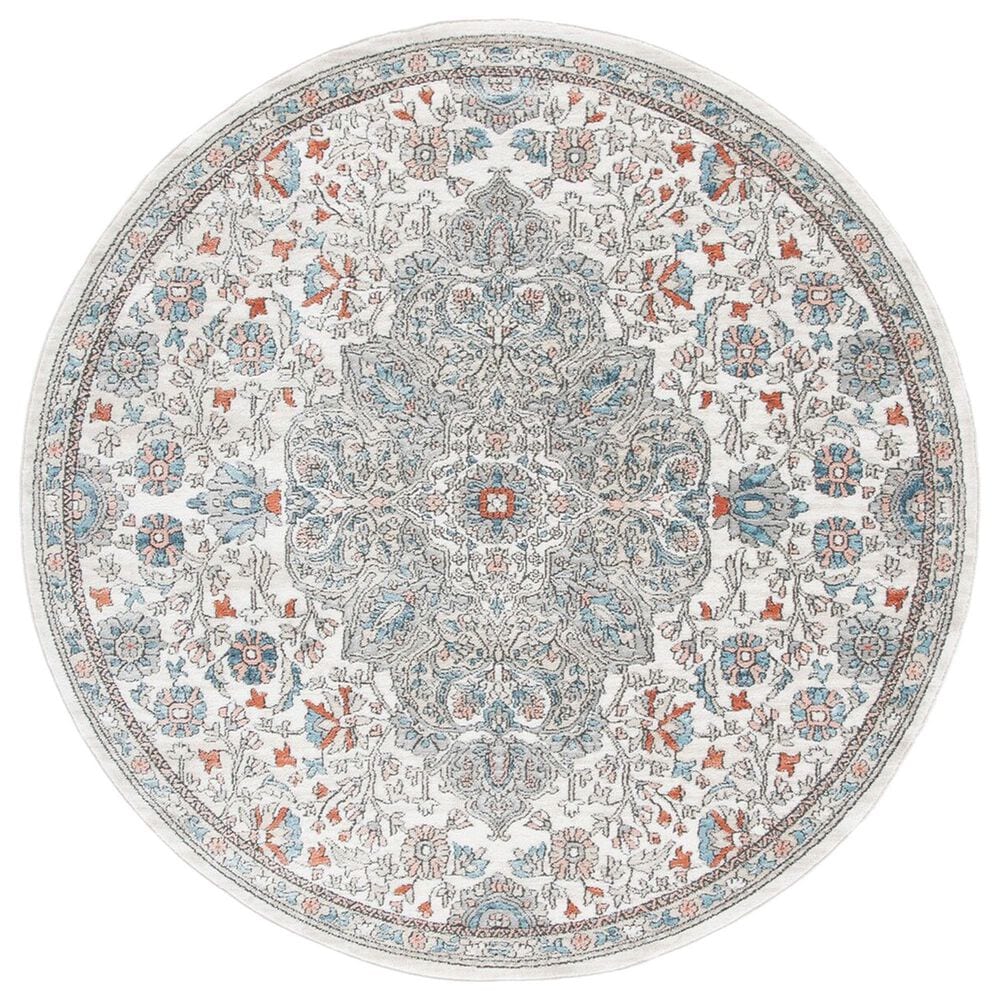 Safavieh Oregon 6"7" Round Grey and Ivory Area Rug, , large