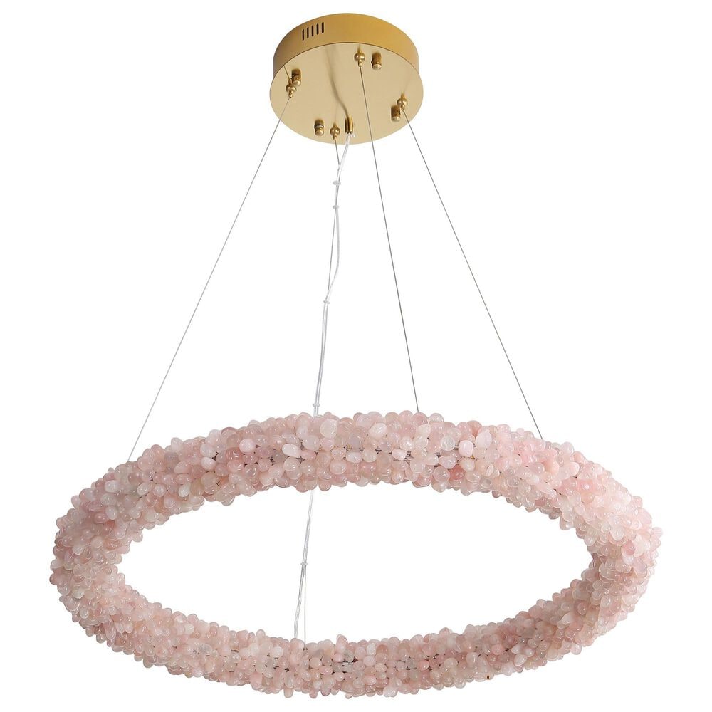 Golden Lighting Corallo 30" 1-Light LED Chandelier with Coral Shade in Gold, , large