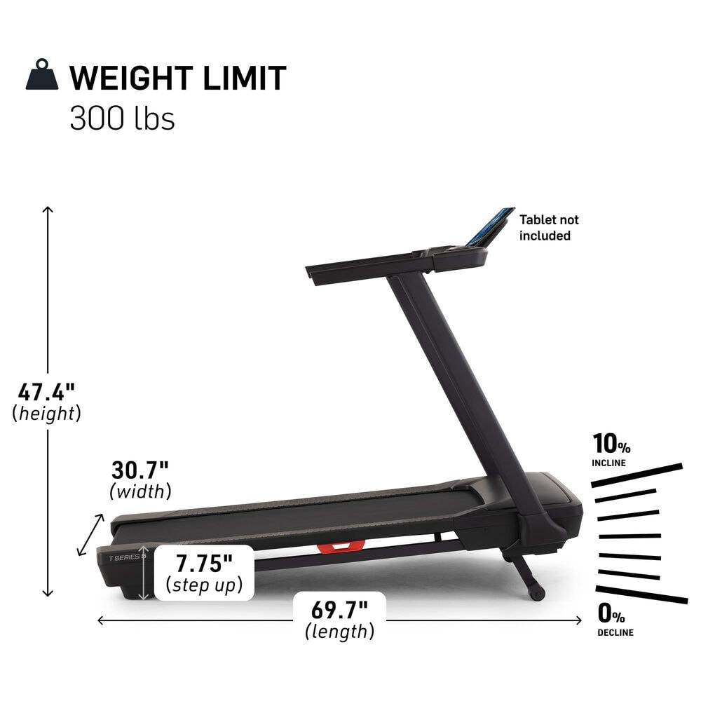 NordicTrack T Series 5 Treadmill in Black, , large