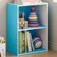 HOMLUX 2-Tier Cube Compact Storage Shelf Organizer Bookcase in Light Blue and White, , large