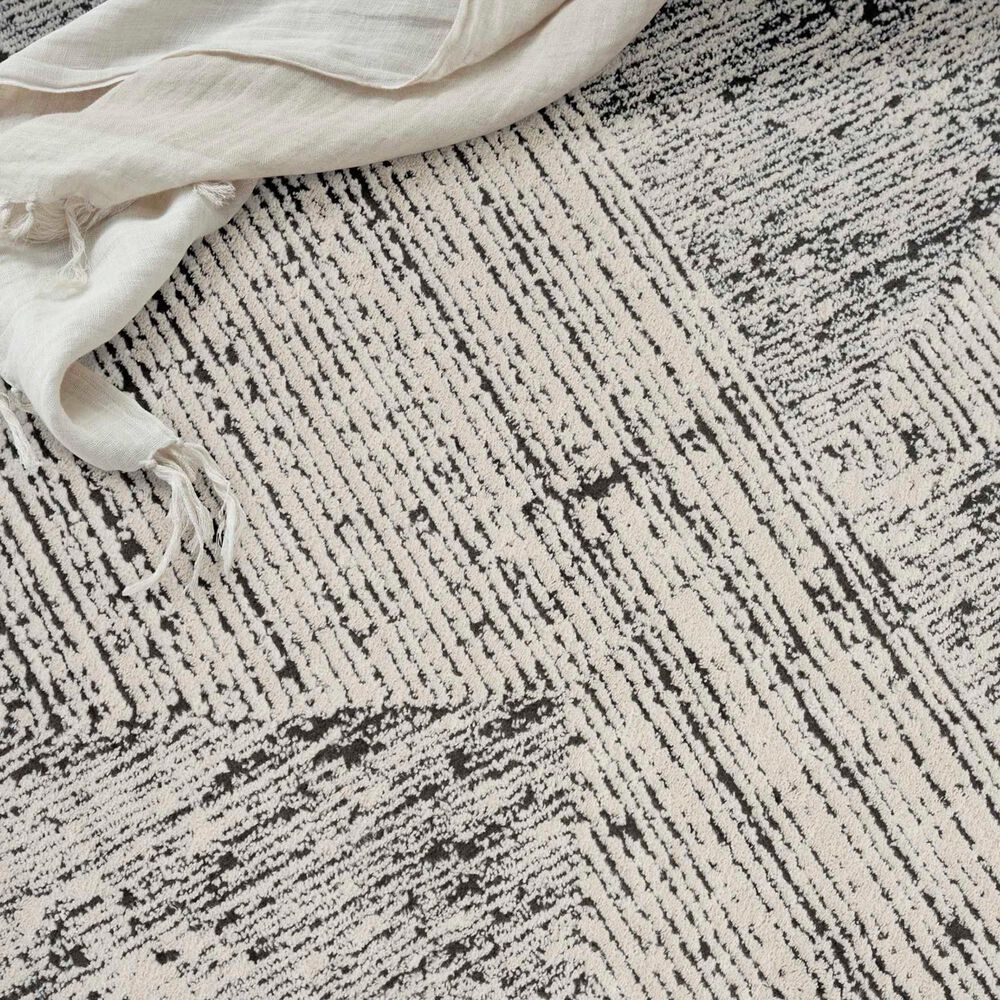 Nourison Irradiant 5&#39;3&quot; x 7&#39;3&quot; Cream and Black Area Rug, , large