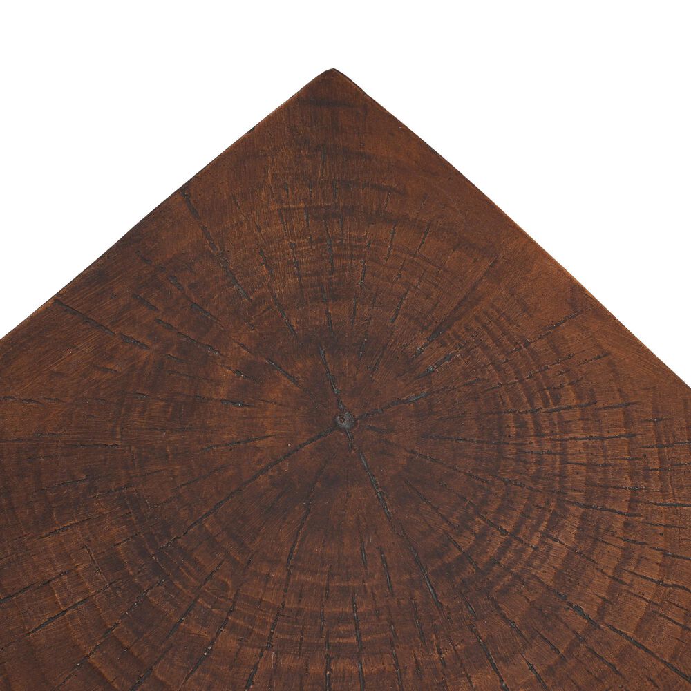 Hearth and Haven Tess Outdoor Twist-Shape Side Table in Dark Brown, , large