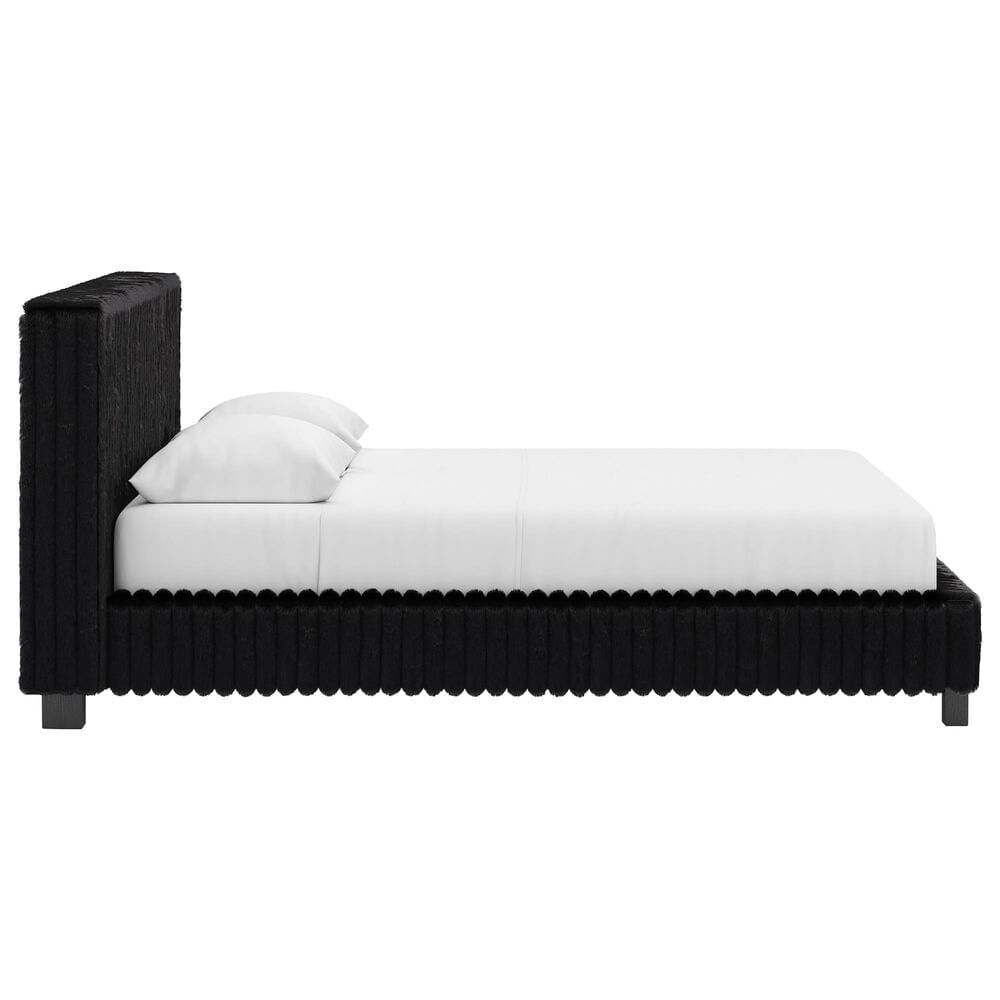 Ashley Zuraleus 3-Piece Queen Upholstered Platform Bedroom Set in Matte Black, , large