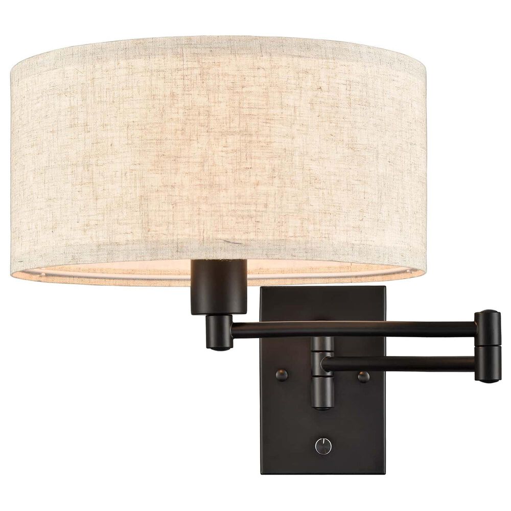 Claxy LIghting 1-Light Plug-In Swing Arm Wall Sconce in Black, , large