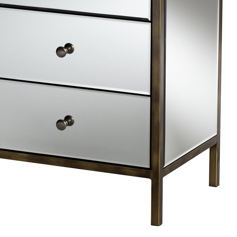 Baxton Studio Nouria 3-Drawer End Table in Silver, , large