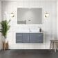 Lexora Home Geneva 48" Single Bathroom Vanity in Dark Grey with 2 cm White Quartz Top and Rectangular Sink, , large