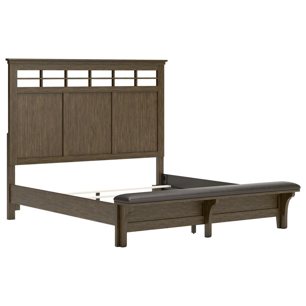 Ashley Queen Bed and Two Nightstands in Medium Brown, , large