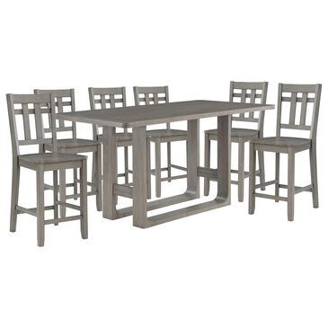 Steve Silver Toscana 7-Piece Rectangle Dining Set in Burnished Aged Gray, , large