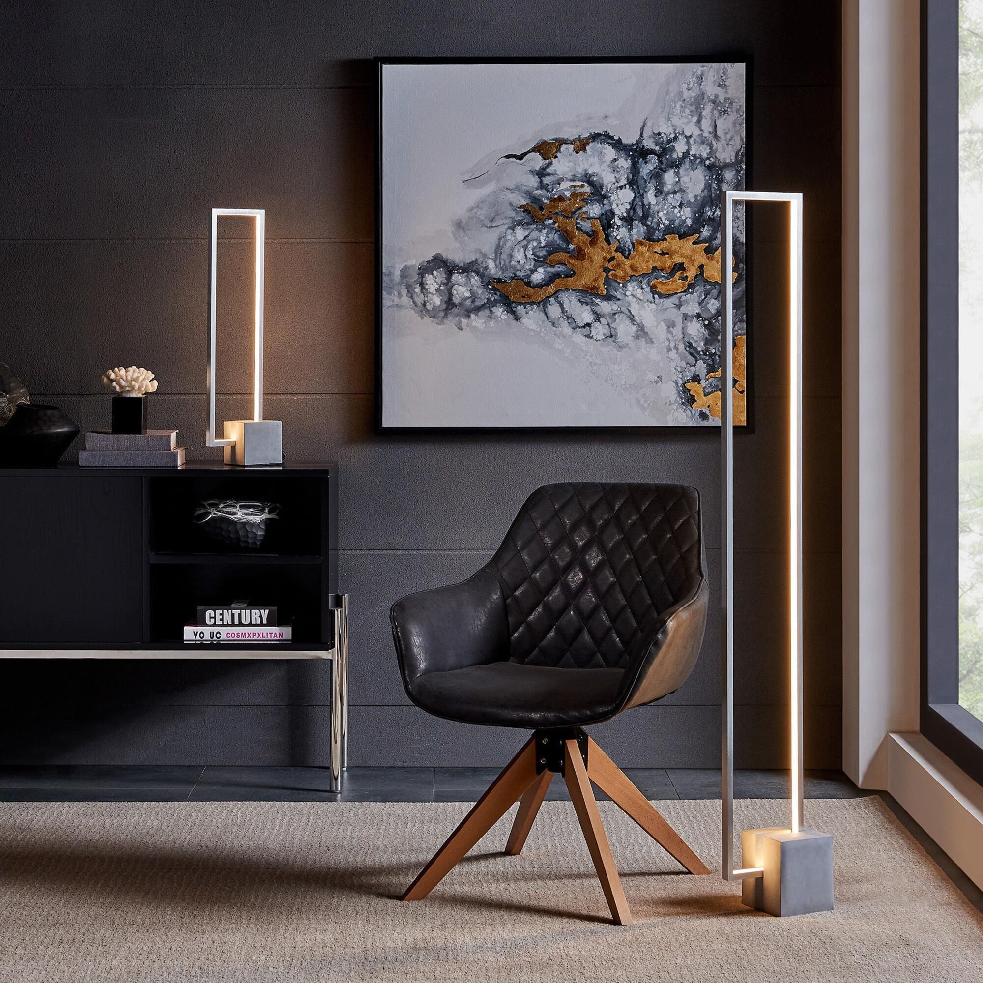 Lite Source LED Floor Lamp in Aluminum | Nebraska Furniture Mart