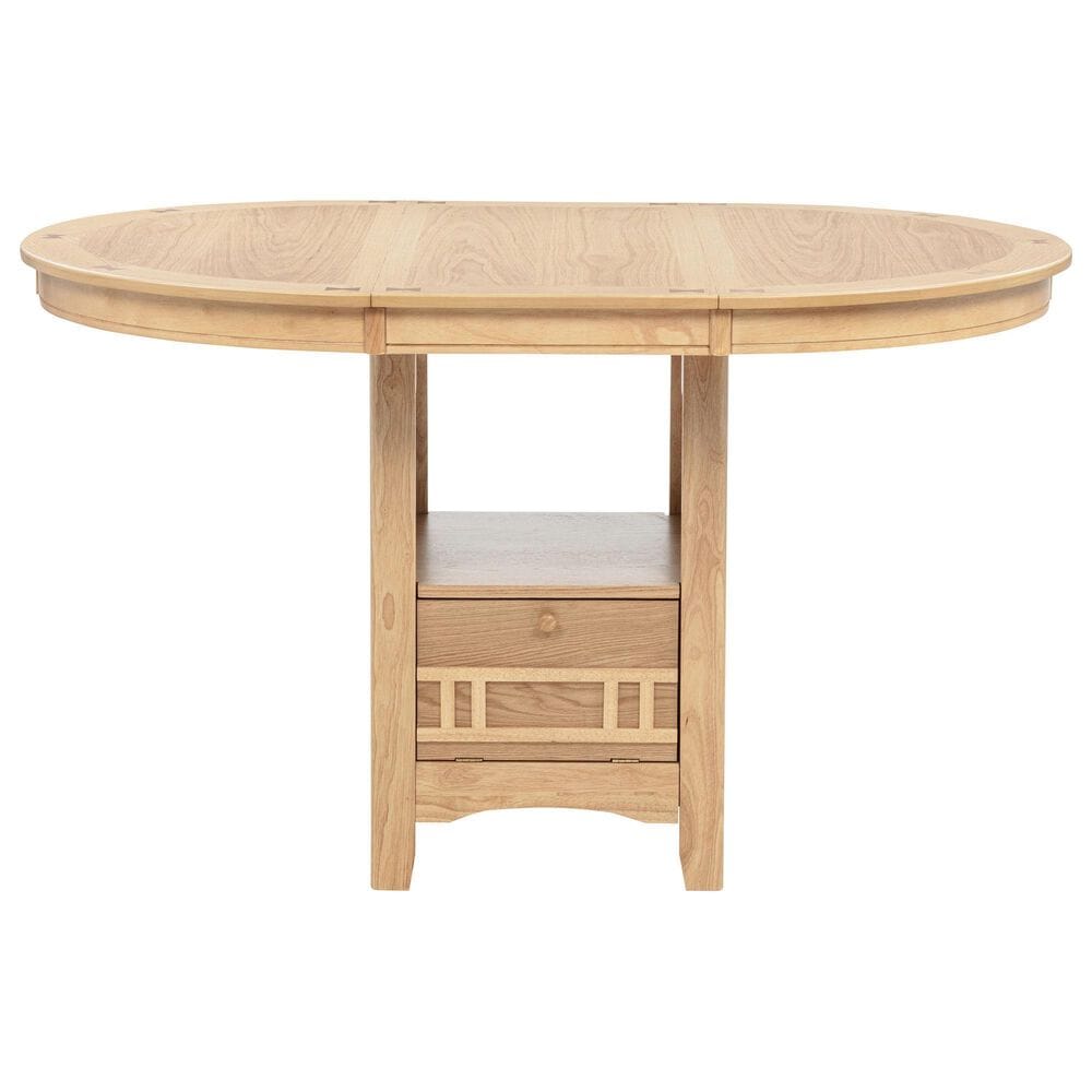 Pacific Landing Lavon 5-Piece Oval Counter Height Dining Set in Light Oak, , large