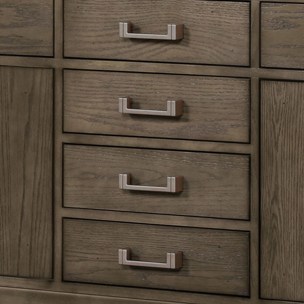 Lexora Home Laurel 84&quot; Double Bathroom Vanity in Grey Oak with White Quartz Top and Rectangular Sinks, , large