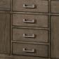 Lexora Home Laurel 84" Double Bathroom Vanity in Grey Oak with White Quartz Top and Rectangular Sinks, , large