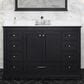 Lexora Home Dukes 48" Double Bathroom Vanity in Espresso with 2 cm White Cultured Marble Top and Rectangular Sinks, , large
