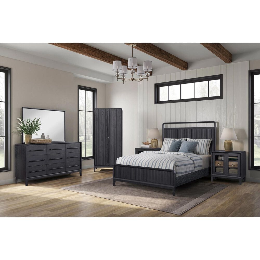 Sterling Timber Elure Nightstand with Glass Door in Peppercorn and Latte, , large