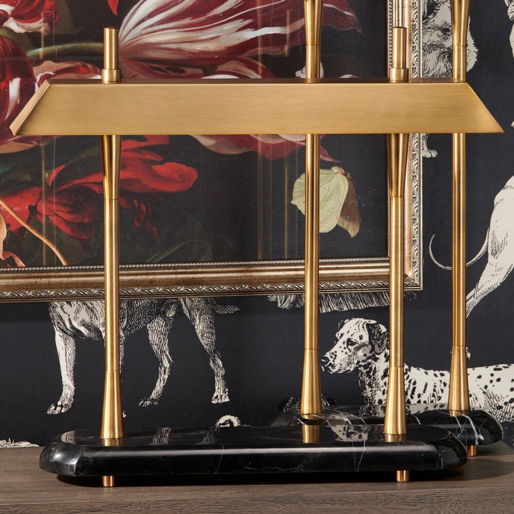 Slatehouse Rennick Table Lamp in Gold and Black, , large