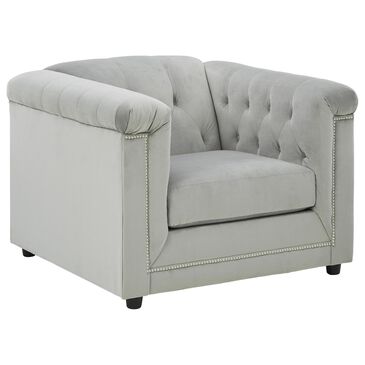 Signature Design by Ashley Josanna Chair in Gray Velvet, , large