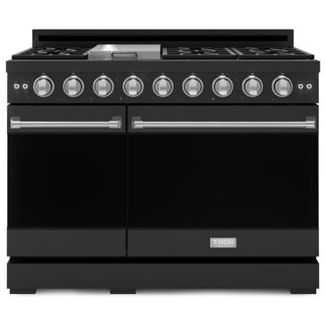 THOR KITCHEN Gordon Ramsay 6.8 Cu. Ft. 48" Professional Natural Gas Range with Stainless Steel Handle Kit in Black, , large
