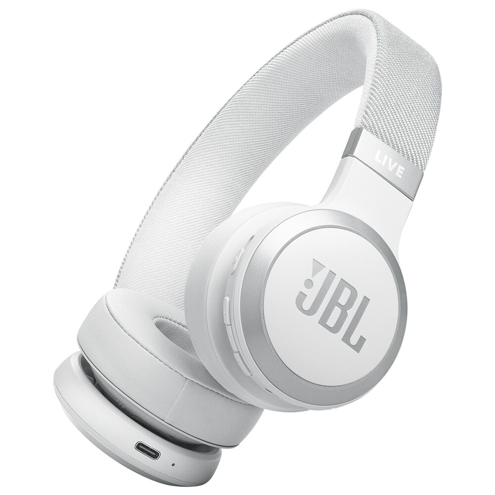 JBL Wireless On-Ear Headphones with True Adaptive Noise Cancelling in White, , large