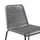Armen Living Shasta Patio Bar Stool with Gray Rope Seat in Black (Set of 2), , large