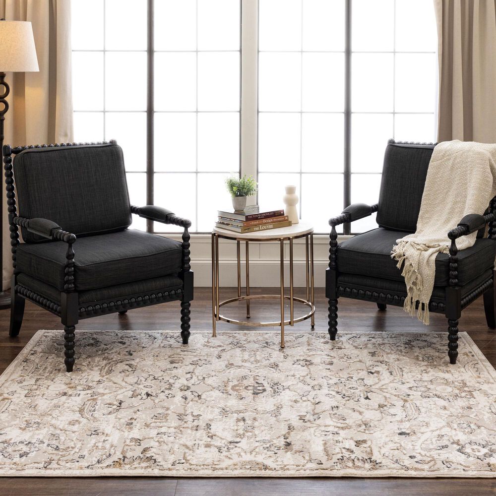 Karastan Cleo R1077 5&#39; 3&quot; X 8&#39; Cream Area Rug, , large