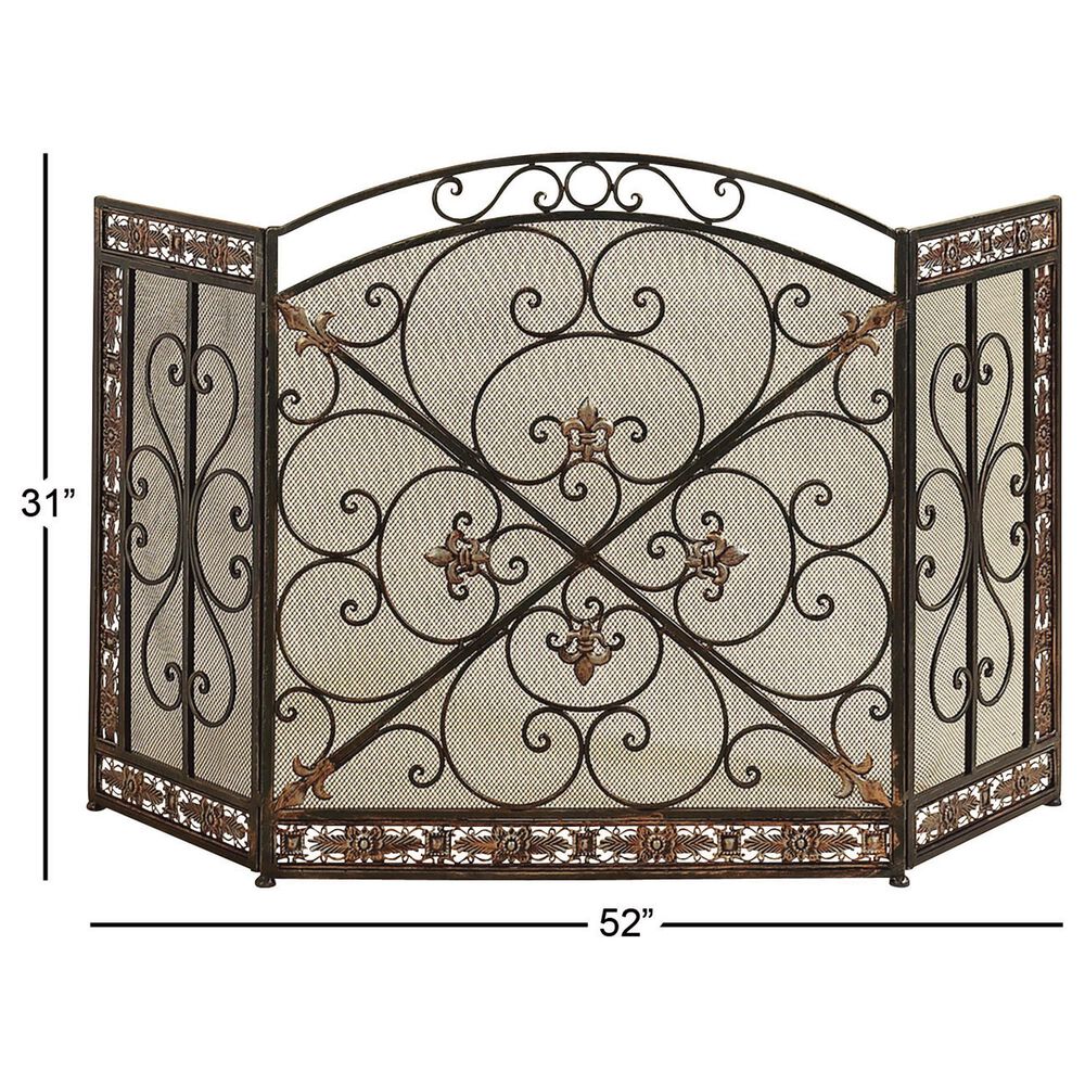 Maple and Jade 52&quot; x 31&quot; Fireplace Screen in Black, , large