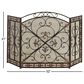Maple and Jade 52" x 31" Fireplace Screen in Black, , large