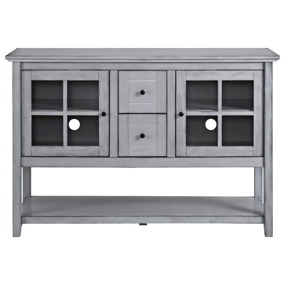 Walker Edison 52" Wood Console Table Buffet/TV Stand in Antique Grey Nebraska Furniture Mart