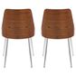 Lumisource Anabelle Side Chair with Cream Cushion in Chrome and Walnut (Set of 2), , large