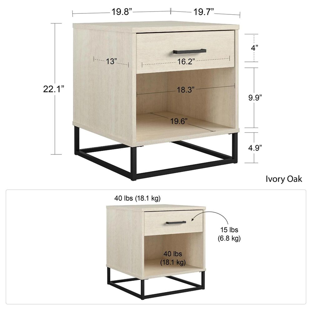 DHP Kelly 1 Drawer Nightstand in Bay Oak, , large