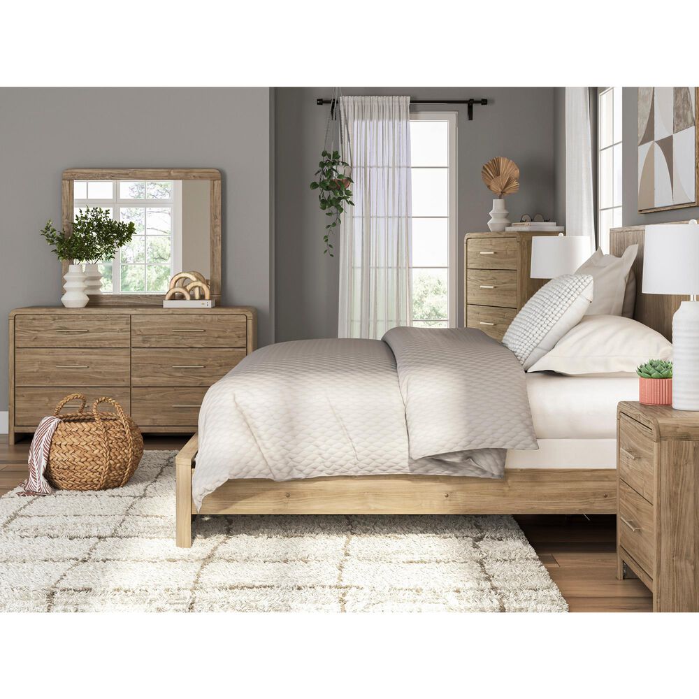 Ashley Gramburg Dresser and Mirror in Warm Natural Brown, , large