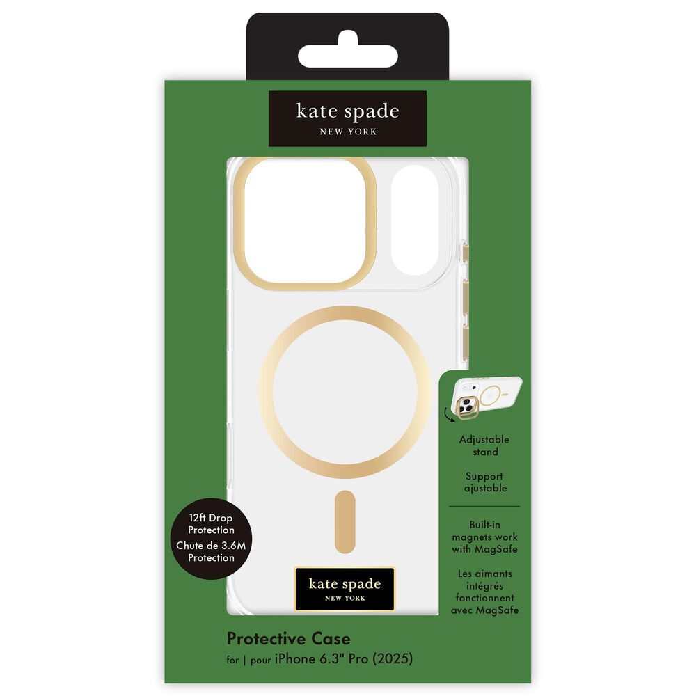 Kate Spade Protective MagSafe Case with Stand for Apple iPhone 17 Pro in Icon Clear, , large
