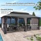 HOMLUX 20-ft x 12-ft Permanent Hardtop Gazebo in Grey with Hardtop Roof (Screen Included), , large