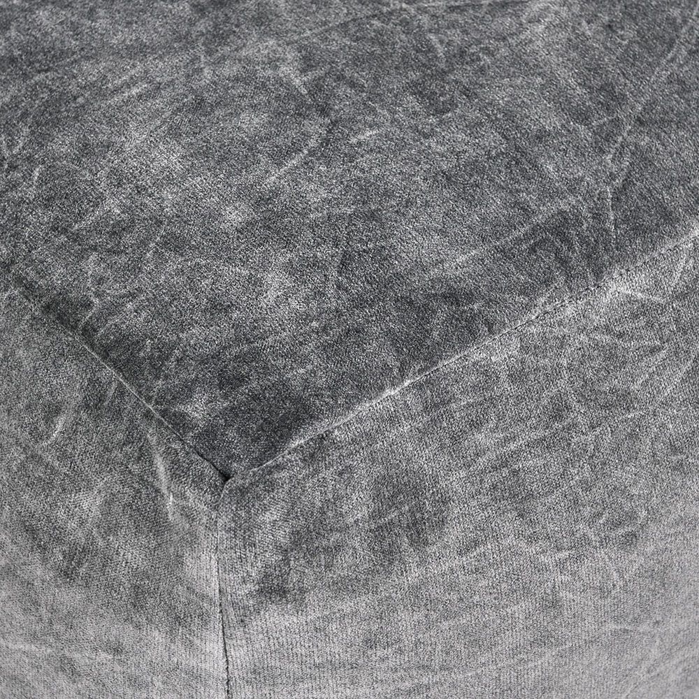 Classic Home Heirloom Pouf Ottoman in Gray Velvet, , large