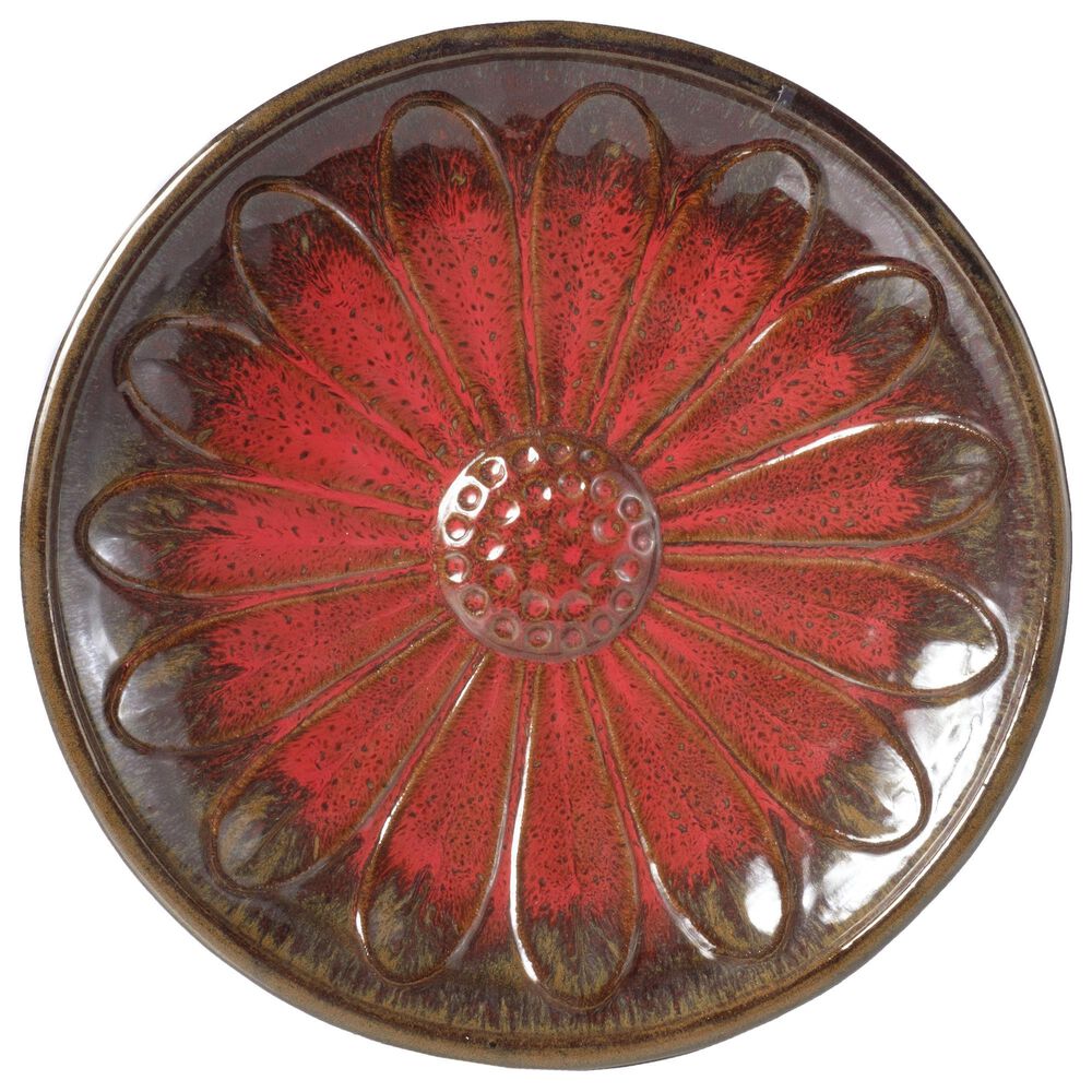 Alfresco Home Daisy Patio Bird Bath in Red, , large