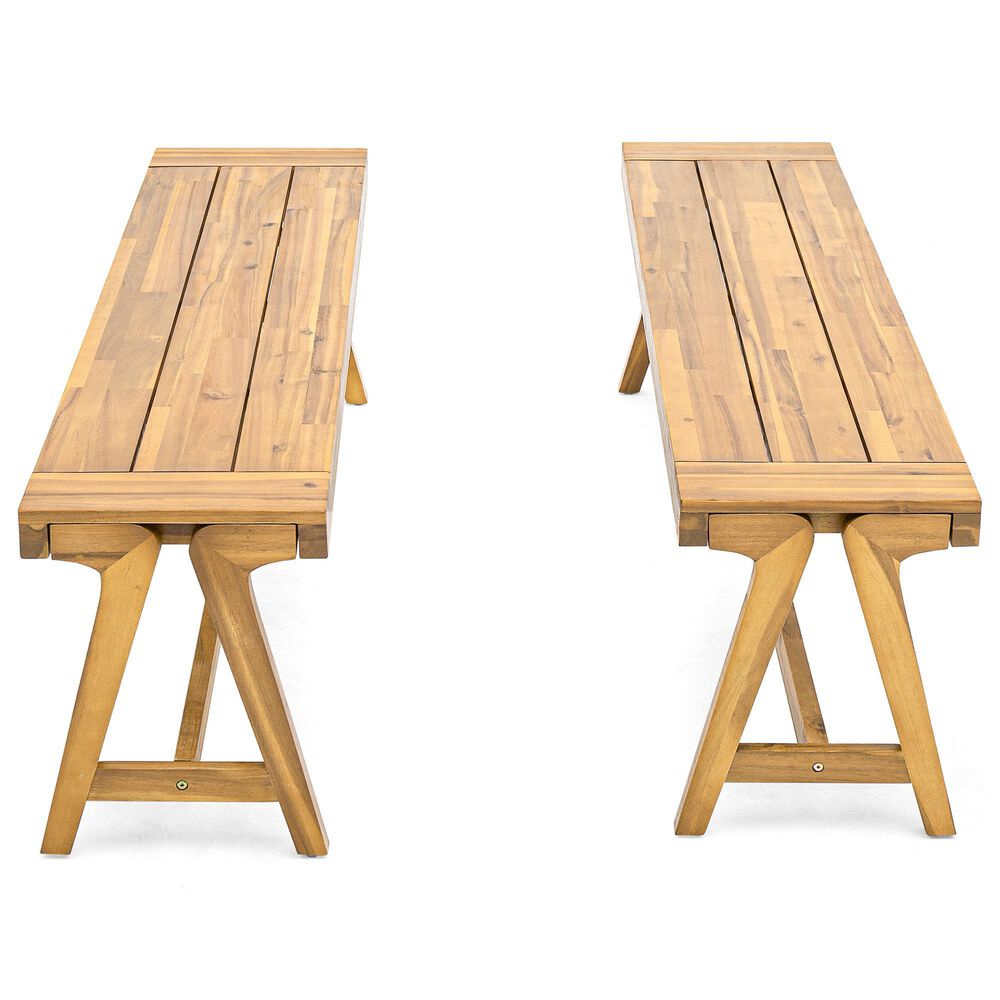 Hearth and Haven 3-Piece Outdoor Picnic Table Set in Teak, , large