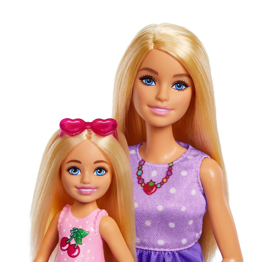 Barbie Family and Friends Dolls with Picnic Accessories in Purple and Pink, , large