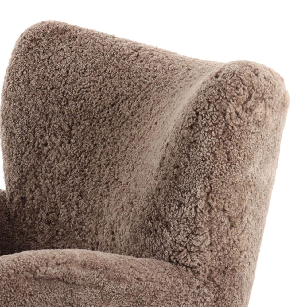 Four Hands Amelie Arm Chair in Taupe Shearling, , large